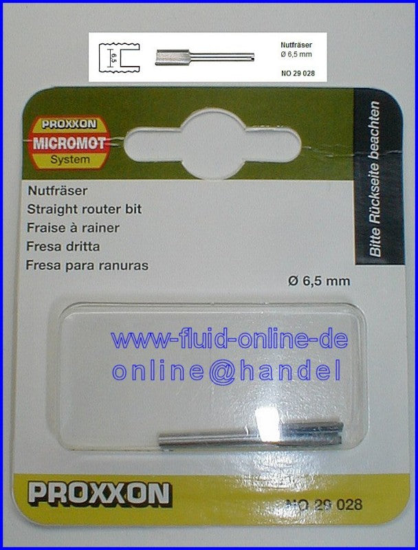 PROXXON 29028 Nutfräser / Formfräser Ø6,5mm Schaft Ø3,2mm