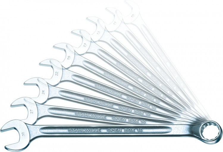 STAHLWILLE 14/11 Satz Ring-Maulschlüssel LANG OPEN-BOX  SW 8 - 22mm - 96401006