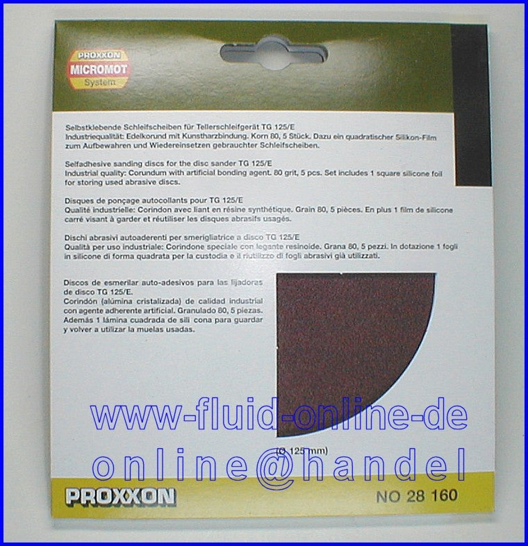 PROXXON 28160 Schleifscheiben Korn 80 für Tellerschleifgerät TG125/E