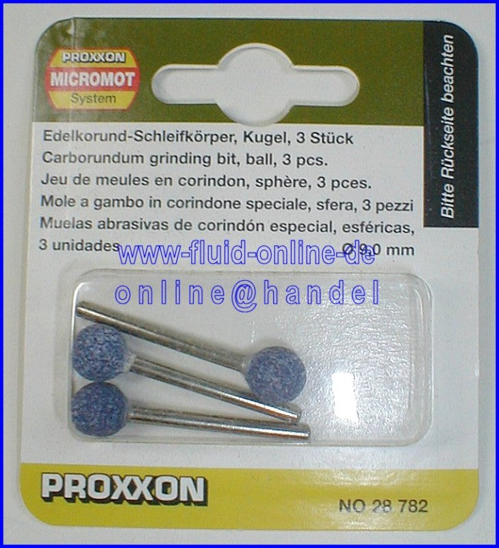 PROXXON 28782 Edelkorund Schleifkörper Form Kugel 3 Stück / Packung
