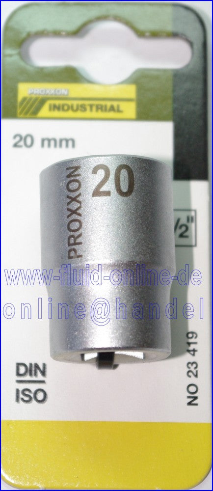 PROXXON 23419 Steckschlüsseleinsatz / Nuss 20mm Antrieb 12,5mm (1/2')