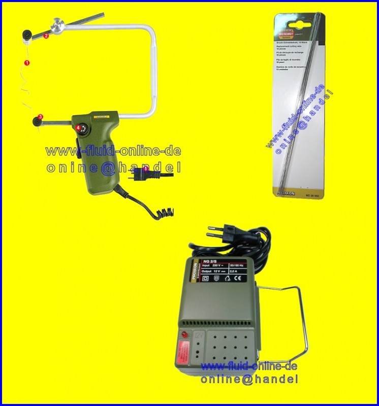 PROXXON PAKET THERMOCUT Heißdraht Schneidgerät 12/e 27082 + 28706 + 28082 - kompletter Satz