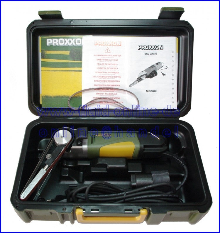 PROXXON 28536 Bandschleifer BS/E (BSL220/E) inkl. Koffer und Zubehör