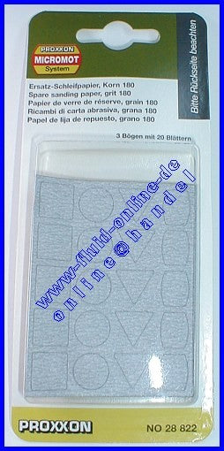 PROXXON 28822 Schleifpapier für PS12 / PS13 Korn 180 3 Bögen / Packung