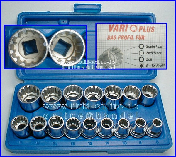 Steckschlüssel / Nüsse Varioplus Torx Zoll Sechskant  - 24mm NEU