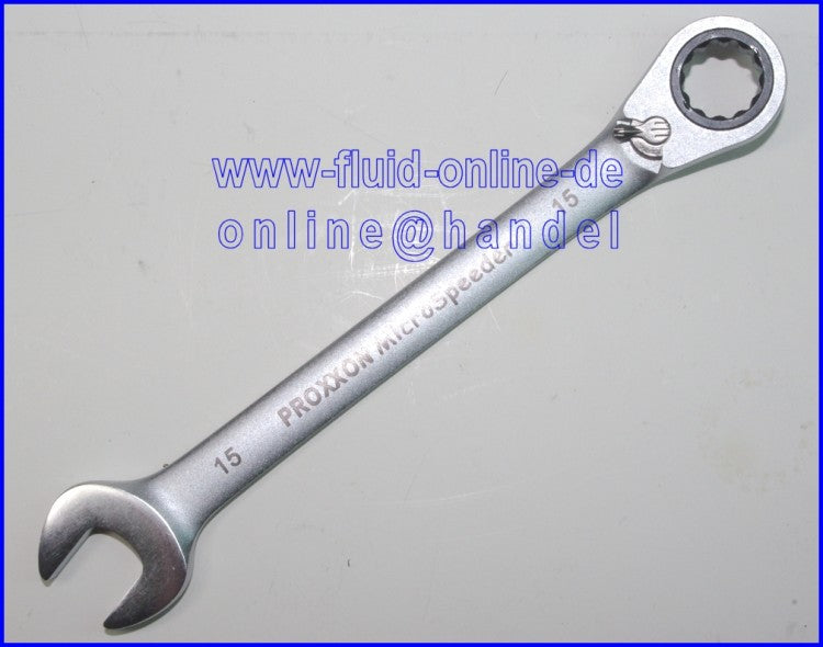 PROXXON 23137 MicroSpeeder 15mm Ratschen-Ringmaulschlüssel 15° Abwinklung