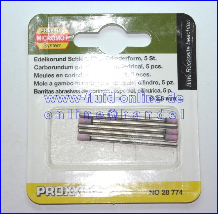 PROXXON 28774 Edelkorund Schleifkörper Form Zylinder 5 Stück / Packung