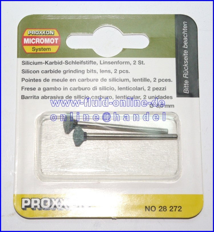PROXXON 28272 Silizium-Carbid Schleifstifte Form Linse 2 Stück / Packung