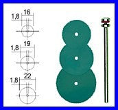 PROXXON 28830 Trennsägeblätter je 1 Stück Ø16mm 19mm  22mm + 1 Träger