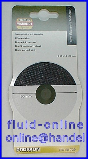 PROXXON 28729 Trennscheibe mit Gewebeeinlage Ø80mm