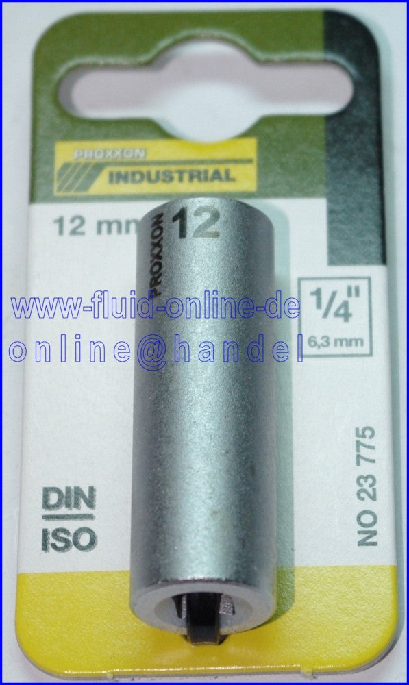 PROXXON 23775 Tiefbett Steckschlüsseleinsatz / Nuss 12mm Antrieb 6,3mm (1/4")