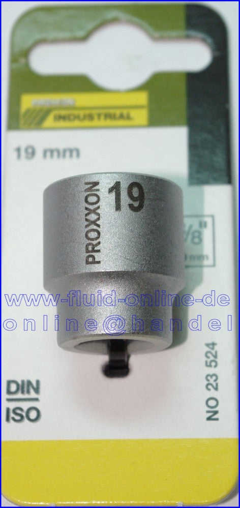 PROXXON 23524 Steckschlüsseleinsatz / Nuss 19mm Antrieb 10mm (3/8')