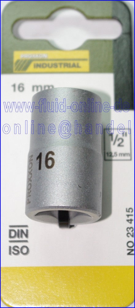 PROXXON 23415 Steckschlüsseleinsatz / Nuss 16mm Antrieb 12,5mm (1/2')