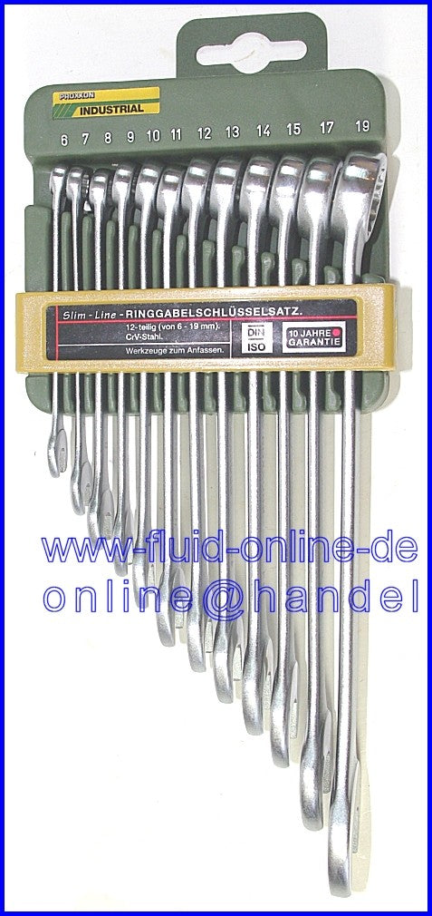 PROXXON 23820 Satz Ring-Maulschlüssel SW 6-19mm 12 teiliger Satz mit Wandhalter