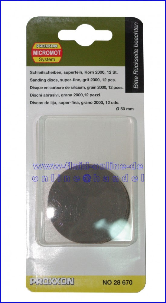 PROXXON 28667 Schleifscheiben Korn 400 Packung mit 12 Stück Ø50mm Klett