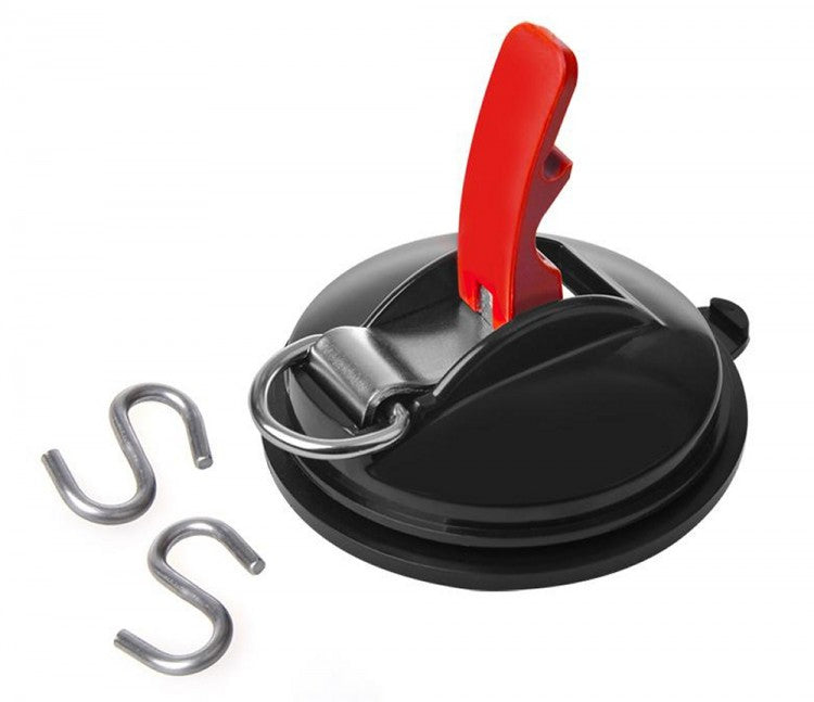 ProPlus 758082 Saugnapf Befestigung mit Ring + 2 S-Haken für Vorzelt Abdeckplane