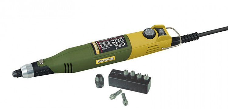 PROXXON 28440 Bohr- und Fräsgerät MICROMOT 230/e inkl. 6 Spannzangen