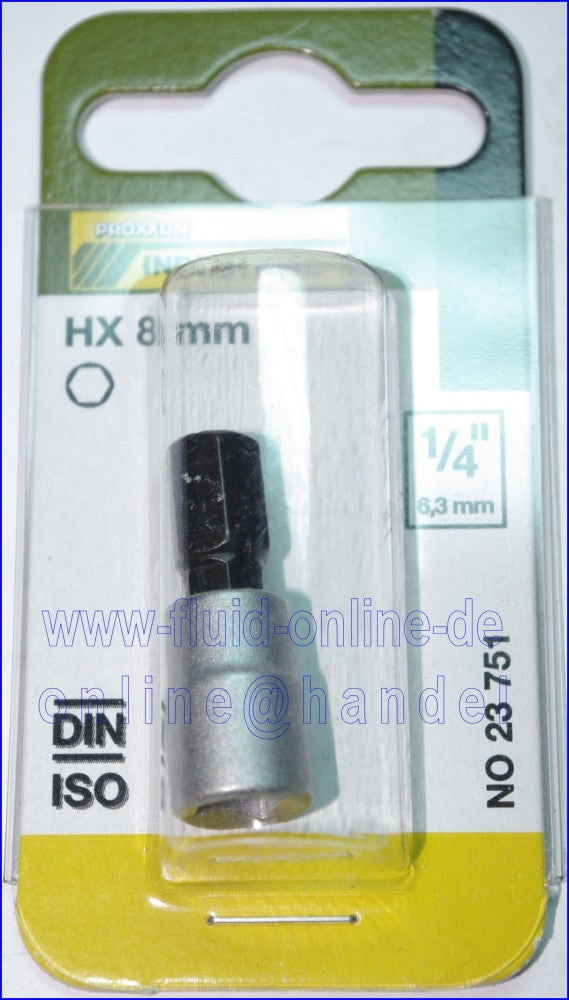 PROXXON 23751 Innensechskant Einsatz 8mm HX8 Antrieb 6,3mm (1/4")