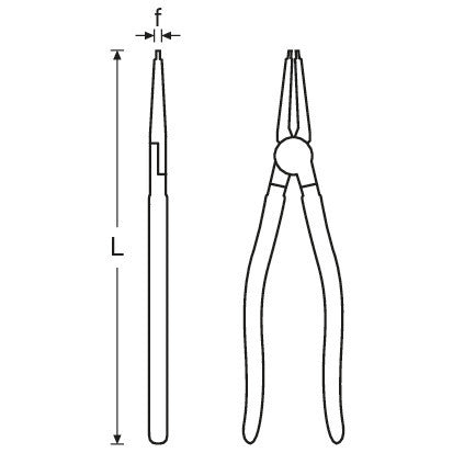 STAHLWILLE 6543 Sicherungsringzange für Innenringe gerade Länge 180mm - 65434102