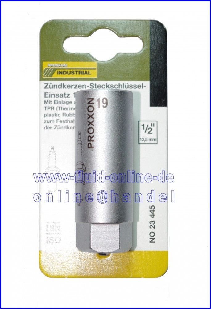 PROXXON 23445 Zündkerzen Nuss mit TPR Einlage 19mm Antrieb 12,5mm(1/2")