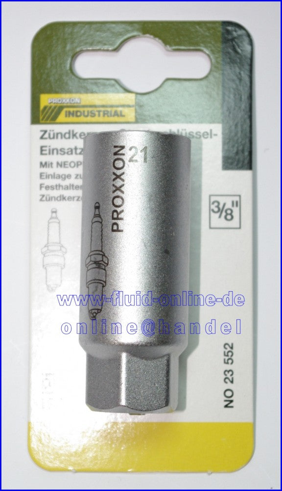 PROXXON 23552 Zündkerzen Nuss mit TPR Einlage 21mm Antrieb 10mm (3/8")
