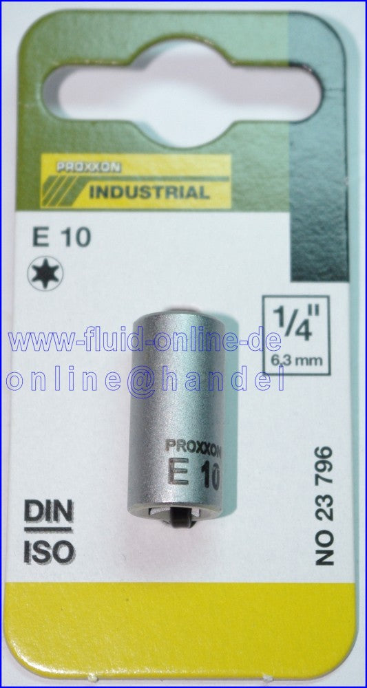 PROXXON 23796 Aussen Torx Einsatz Nuss E10 Antrieb 6,3mm (1/4')