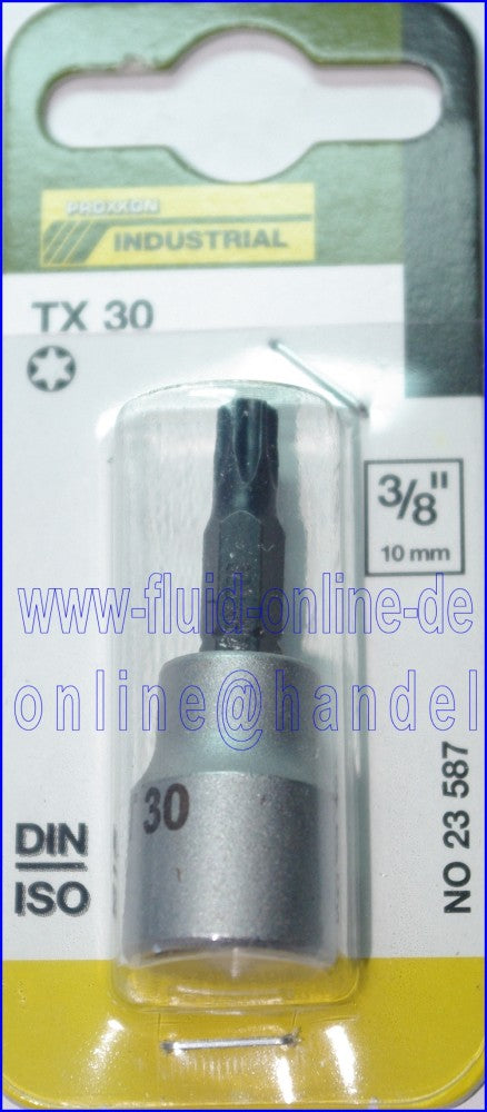PROXXON 23587 TX30 Torx Einsatz Nuss Antrieb 10mm (3/8") ohne Bohrung