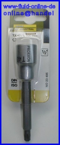 PROXXON 23495 TORX Einsatz Bit TX40 100mm lang Antrieb 12,5mm (1/2')