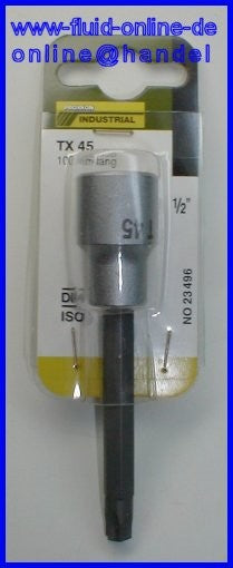 PROXXON 23496 TORX Einsatz Bit TX45 100mm lang Antrieb 12,5mm (1/2')