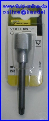 PROXXON 23371 Vielzahn XZN Einsatz Bit Nuss VZ8 Länge 100mm Antrieb 12,5mm (1/2")
