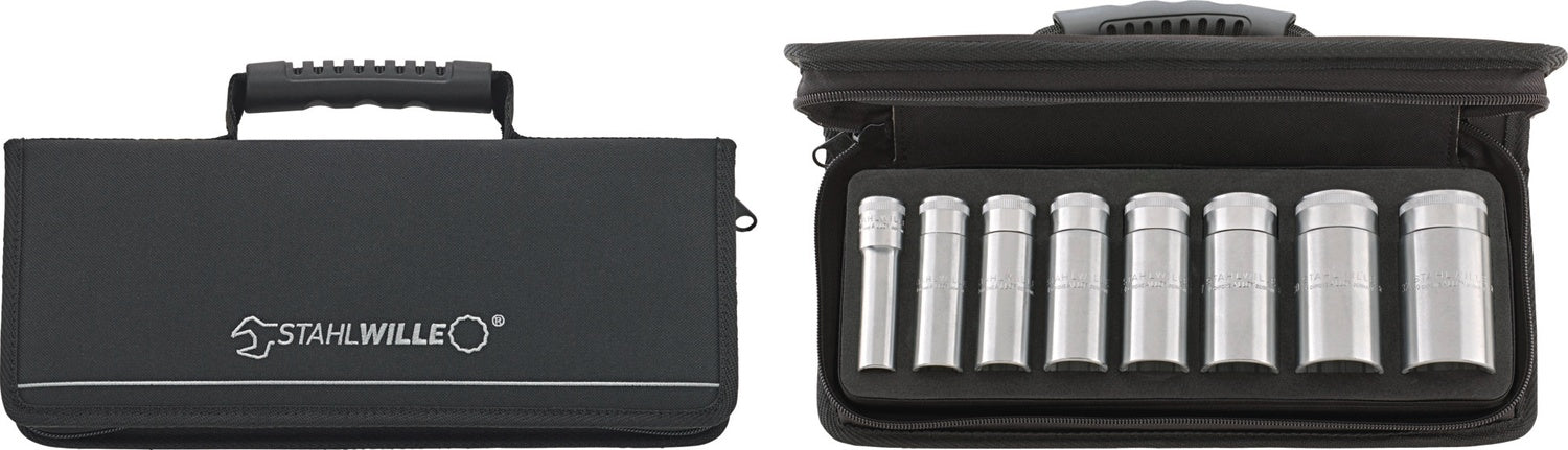 STAHLWILLE 51/8 Satz Steckschlüsseleinsätze Nüsse lang 13-32mm Antrieb 12,5mm (1/2") - 96030212