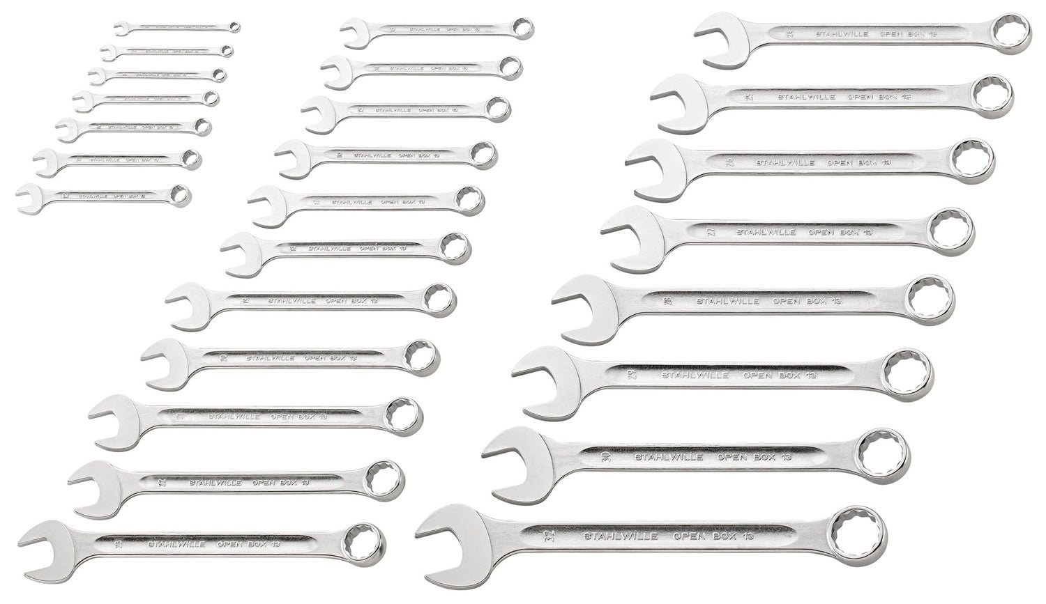 STAHLWILLE 13/26 Satz Ring-Maulschlüssel OPEN-BOX SW 6-32mm - 96400805