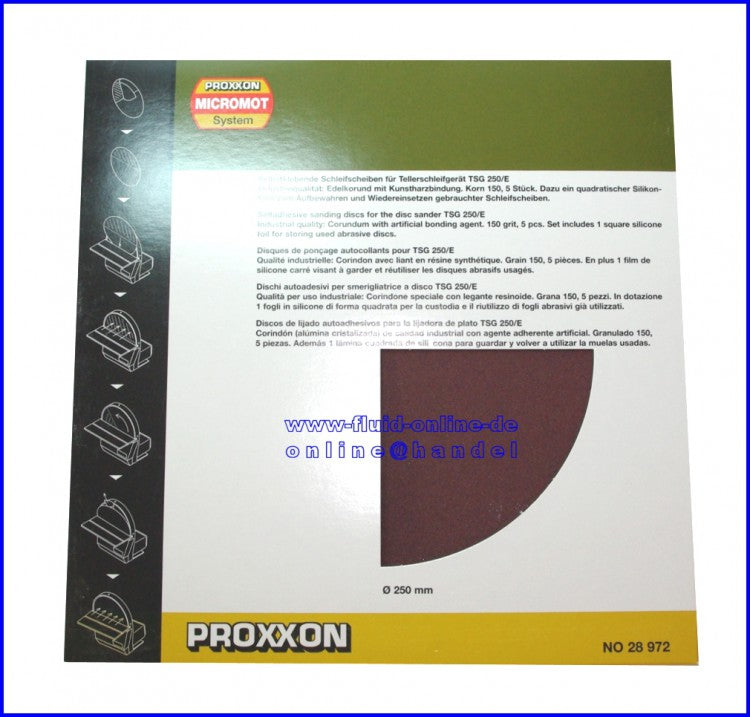 PROXXON 28972 Schleifscheibe Korn 150 + 1 x Silikonfilm für TSG250/E