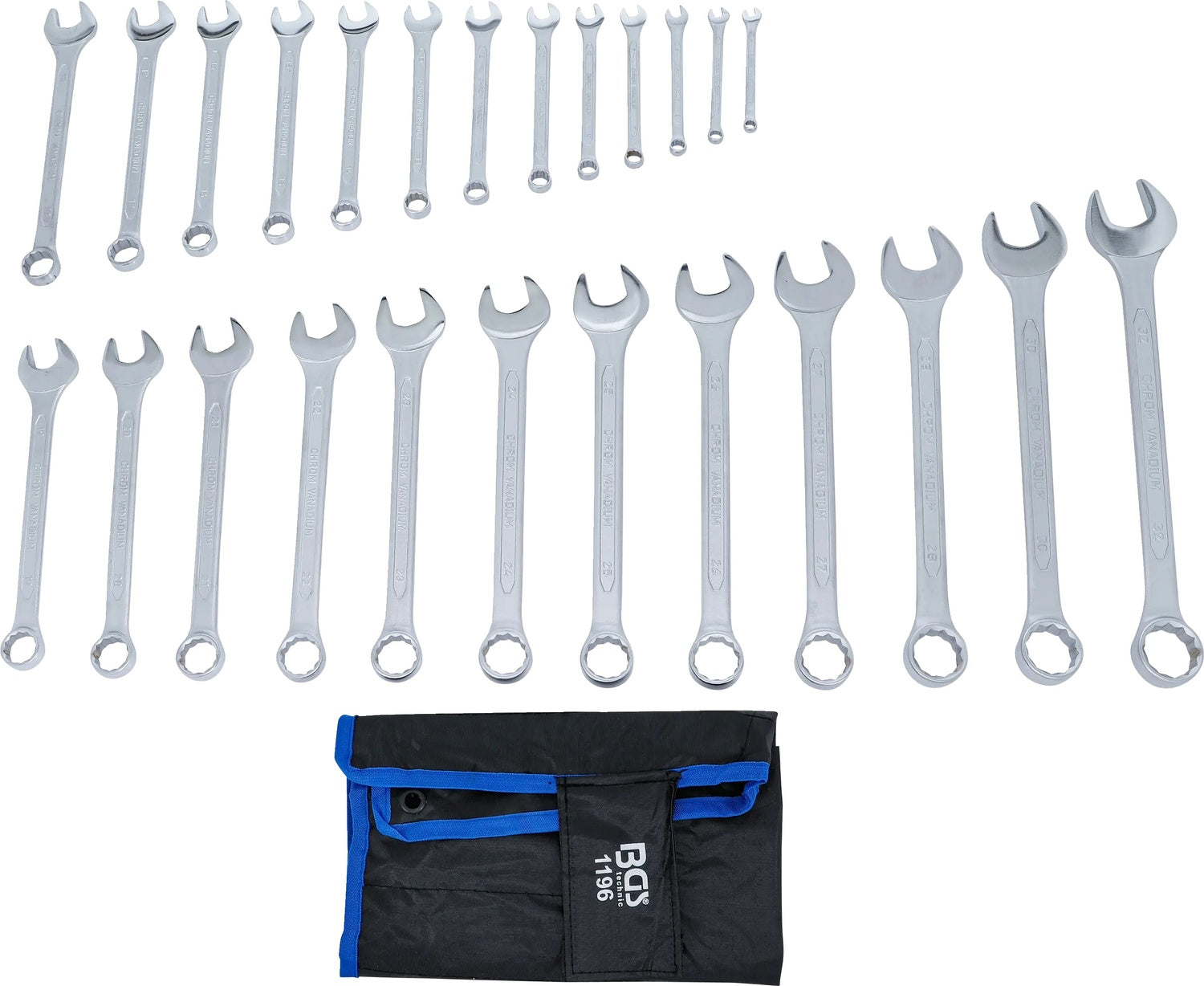 BGS 1196 Satz Ringmaulschlüssel 6-32mm metrisch 25 teilig mit Tasche