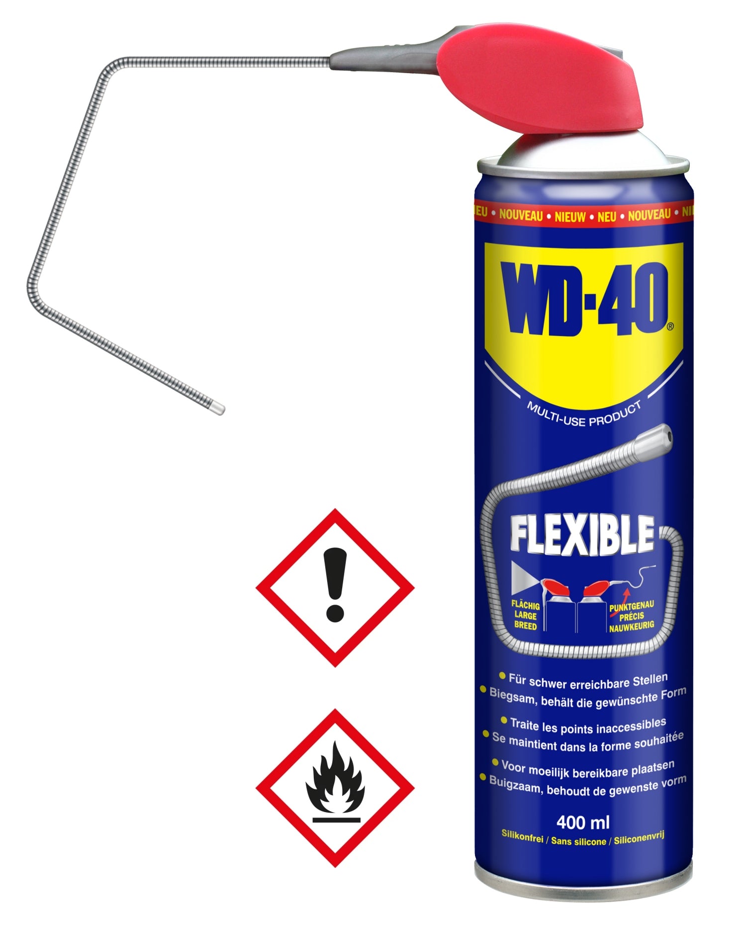 WD-40 Multifunktionsprodukt Flexible 400ml Dose mit biegsamen Sprührohr - WD40 31688