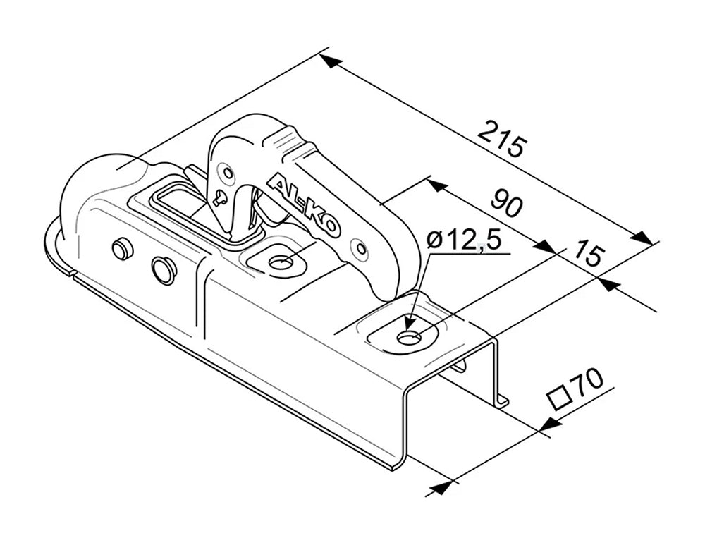 ALKO_1367028 AL-KO Kugelkupplung AK7 quadratisch 70mm 750kg Anhängerkupplung