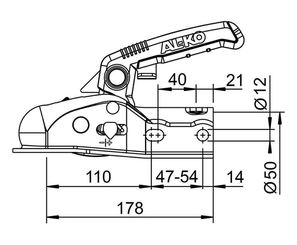 ALKO_1730082 AL-KO Kugelkupplung AK270 rund Ø50mm 2700kg Anhängerkupplung