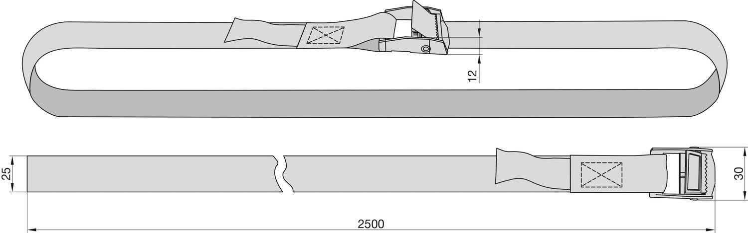 BASI 0004-0306 Set Spanngurt SG 306 2 Stück mit Klemmschloss Transportsicherung