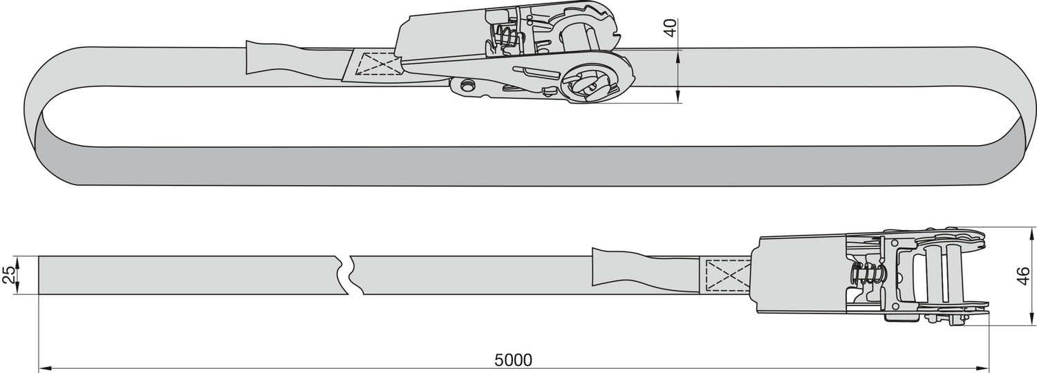 BASI 0004-0308 Spanngurt SG 308 mit Ratsche Transportsicherung