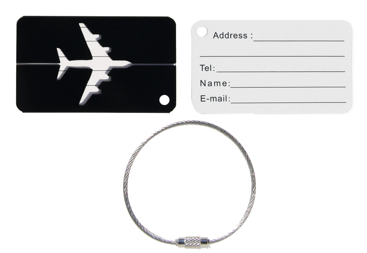 Basi 0006-0561-1100 Kofferanhänger Schwarz Aluminium Kofferschild