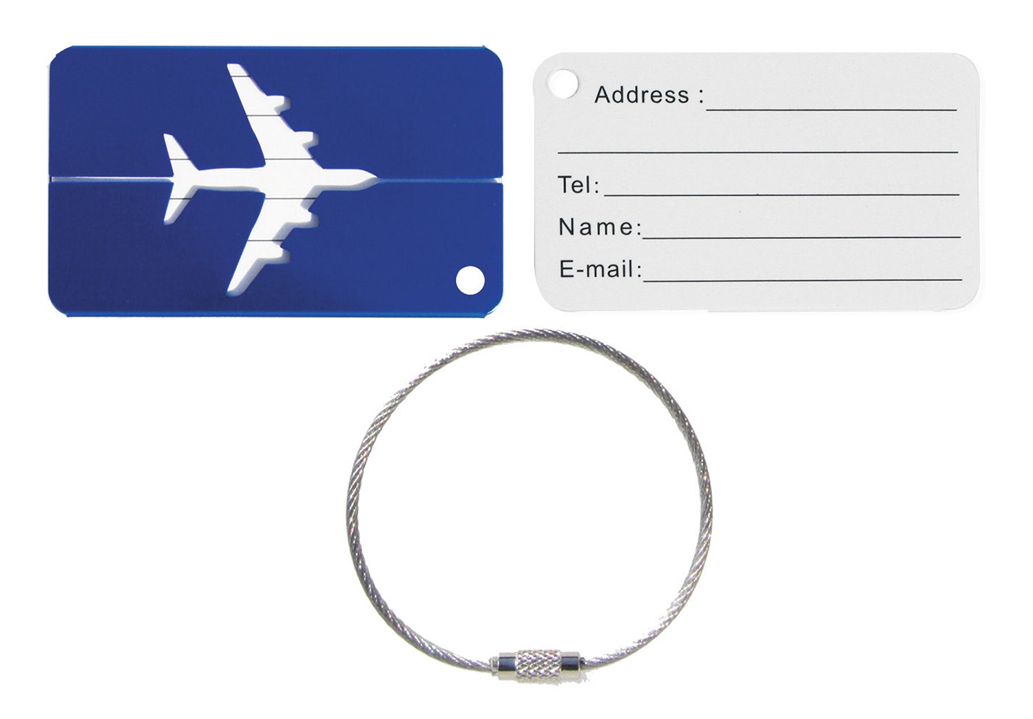 Basi 0006-0561-1300 Kofferanhänger Blau Aluminium Kofferschild