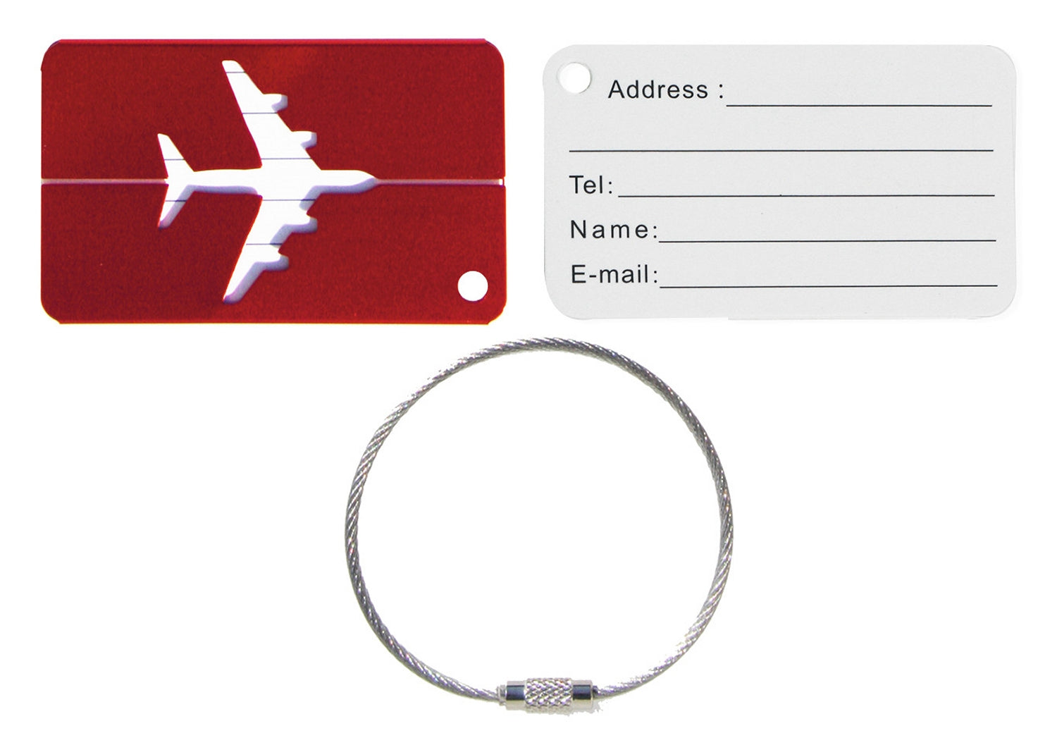 Basi 0006-0561-1400 Kofferanhänger Rot Aluminium Kofferschild