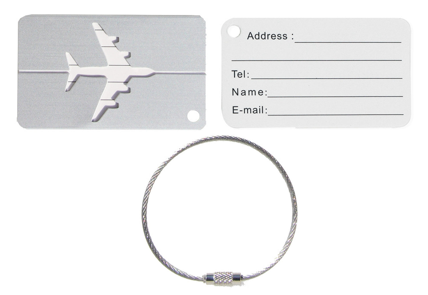 Basi 0006-0561-2600 Kofferanhänger Silber Aluminium Kofferschild