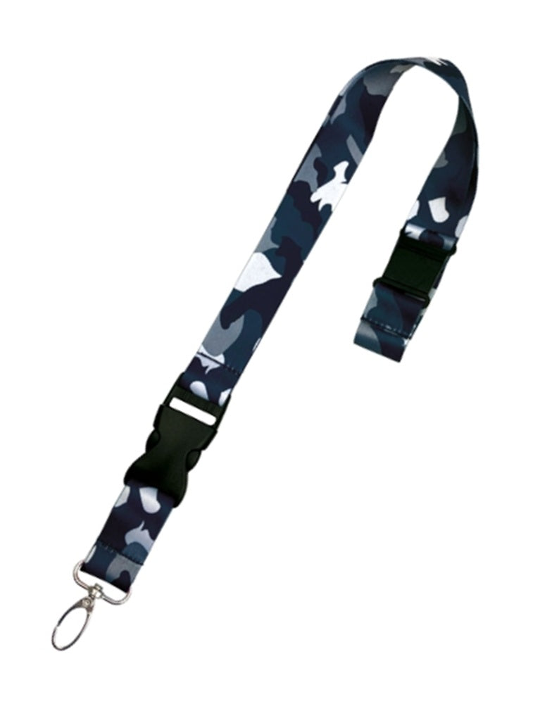 BASI 0006-0633-1155 Schlüsselband Camouflage Schwarz Safety-Clip Karabinerhaken Trenner