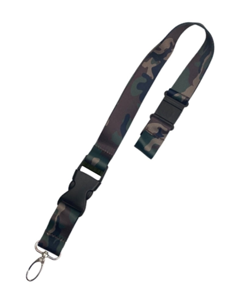 BASI 0006-0633-2155 Schlüsselband Camouflage Braun Safety-Clip Karabinerhaken Trenner