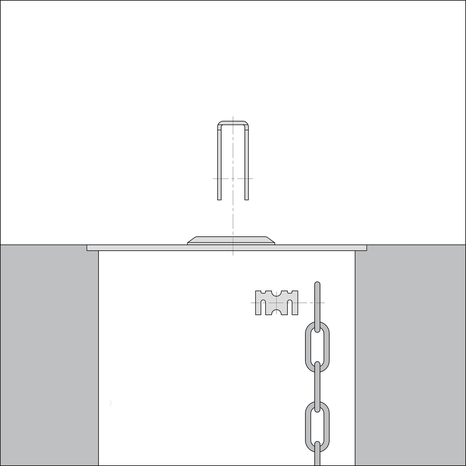 BASI GS 100 Gitterrostsicherung für Kellerschacht Länge Kette 700mm