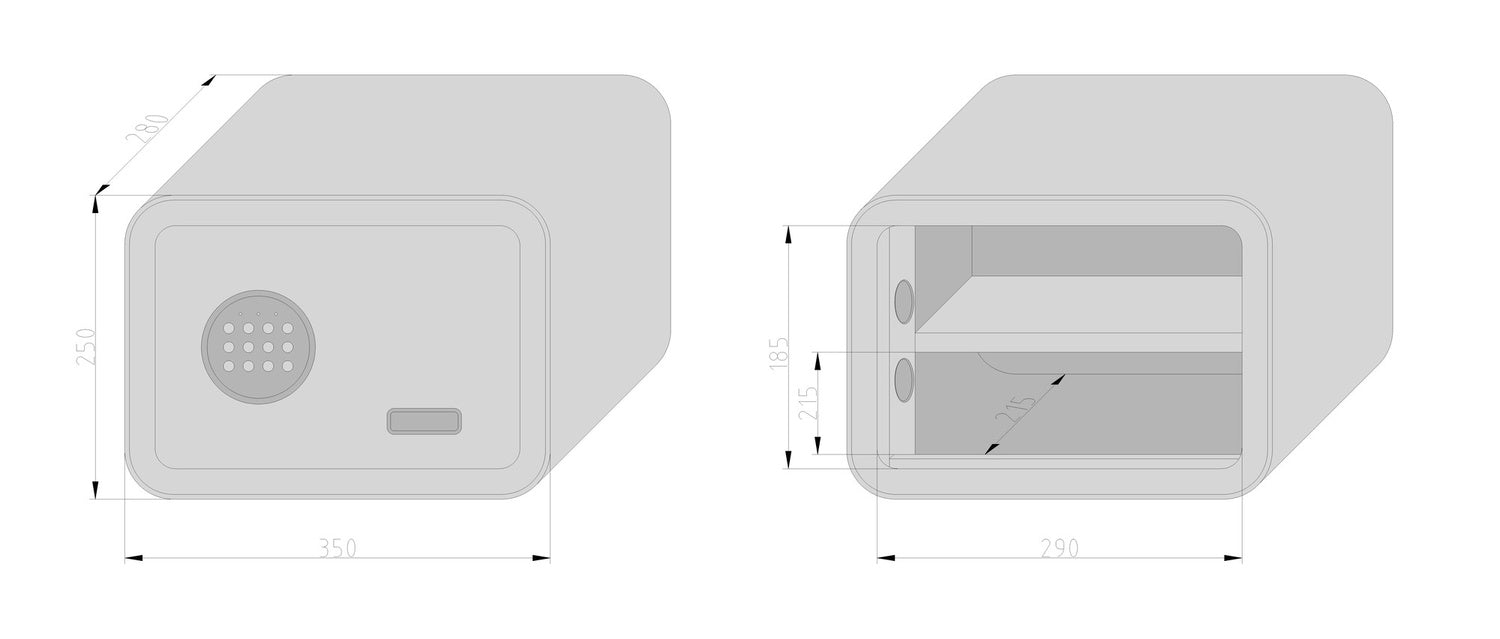 BASI mySafe 350-Code Blau-Weiß Elektronik Möbel Tresor