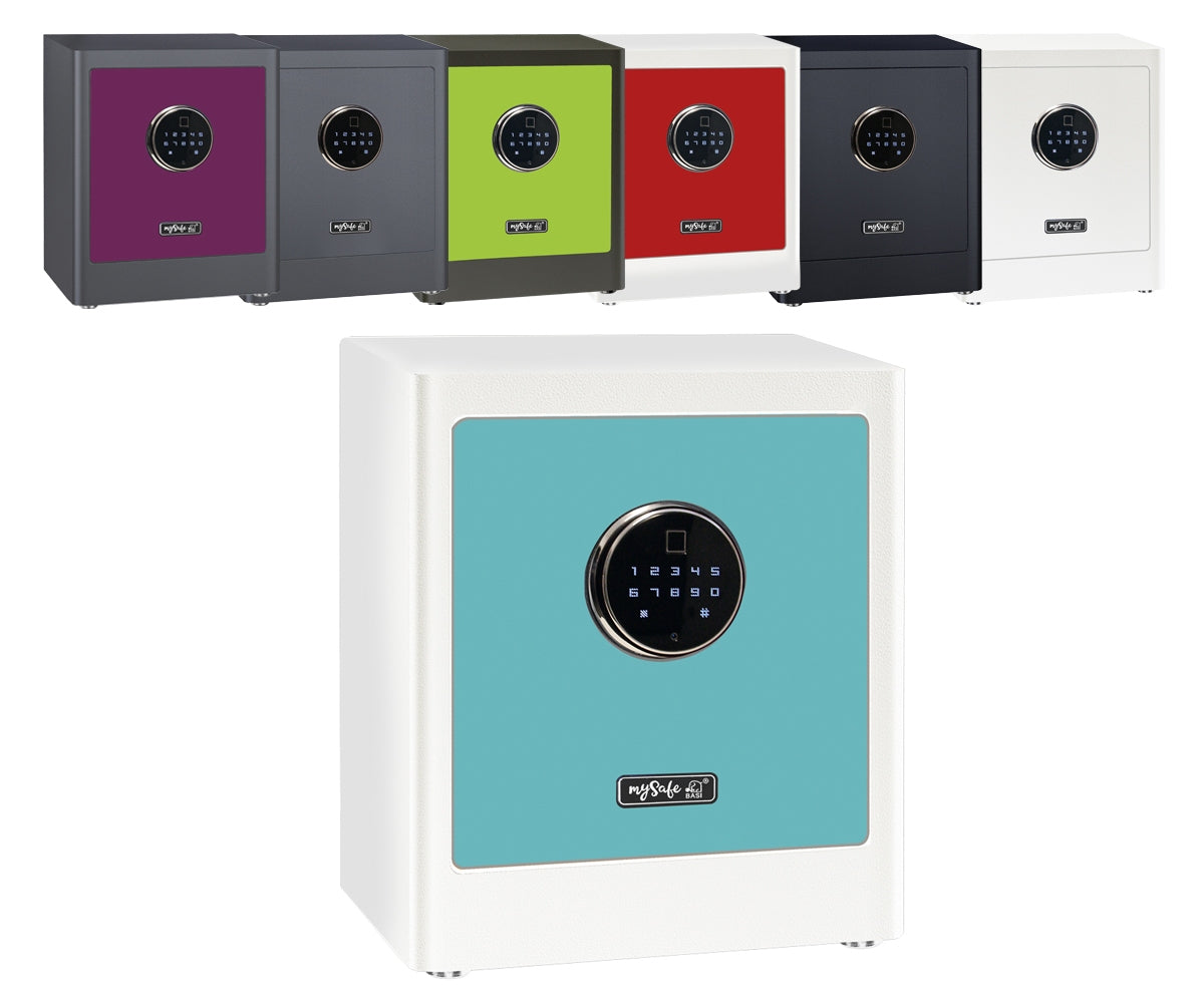 BASI mySafe Premium 350-Blau/Weiß Elektronik Möbel Tresor Touch-Display