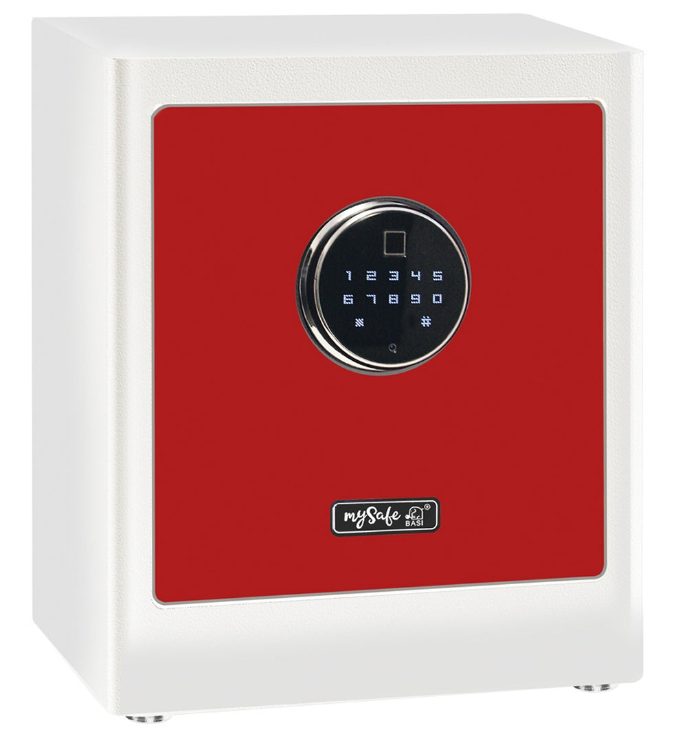 BASI mySafe Premium 350-Rot/Weiß Elektronik Möbel Tresor Touch-Display