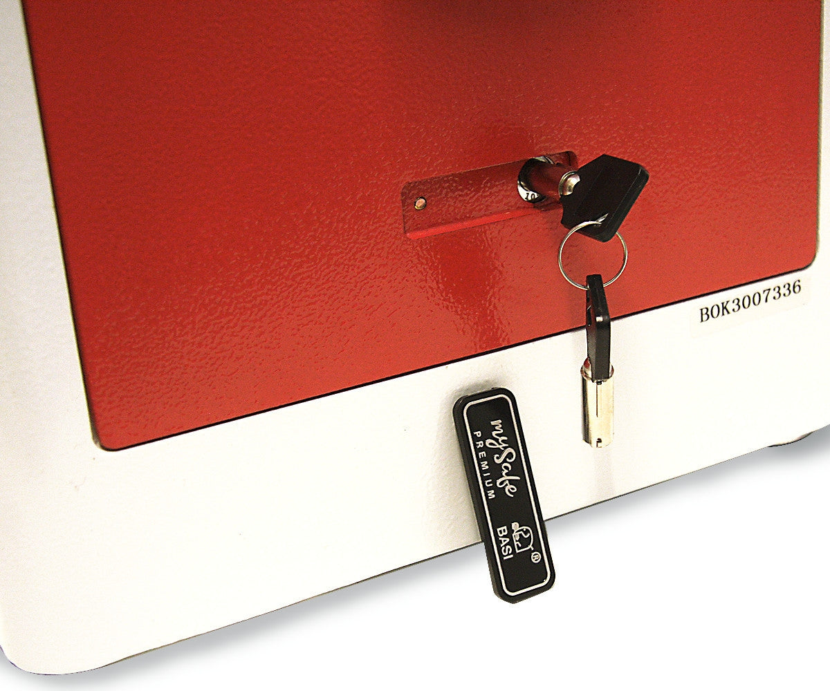 BASI mySafe Premium 350-Rot/Weiß Elektronik Möbel Tresor Touch-Display